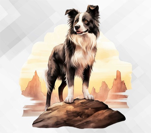 Border collie dog - dog, wall
