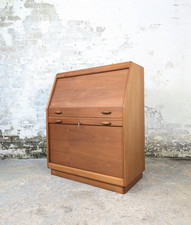 Vintage Mid Century 60s DYRLUND Danish Teak Bureau Home Office Tambour DELIVERY