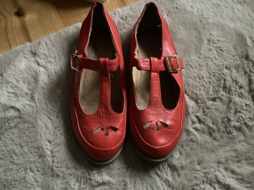 Topshop red leather shoes - red,