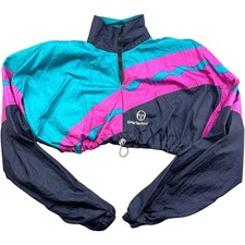Sergio Tacchini Vintage Track Jacket Cropped 90s Vintage Jacket Rare XL