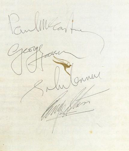 The beatles signed page - the, (x4)