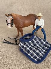 Schleich 13251 Quarter Mare Horse With Rider & Rug, Bridal Animal Figure