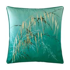 Clarissa Hulse Meadow Grass Teal Velvet Cushion 50cm - Feather Inner - RRP £45