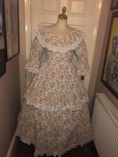 LADIES VICTORIAN FLORAL DAY COSTUME DRESS THEATRE THEATRICAL