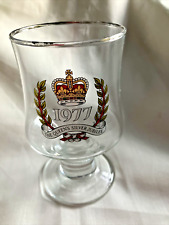 Silver Jubilee Commemorative Queen 1977 Elizabeth Glass SILVER Vintage Goblet