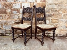 Pair Antique Carved Dining