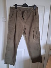 Mens Khaki Cargo Trousers S36L