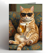Cat Birthday Card Ginger Cat