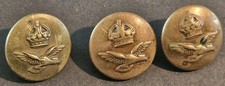 Lot of 3 Vintage RAF Uniform Brass Greatcoat Buttons 