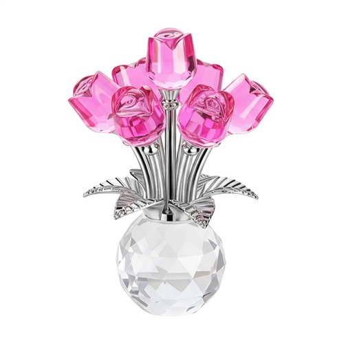 Crystal rose figurine ornament - crystal,