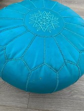 Artisanal Moroccan Leather Pouffe - Handmade Pouf - Delivered stuffed - Ottoma