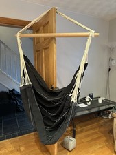 Black Hammock Indoor Chair Hanging Swing with Rope