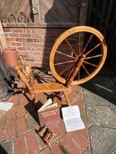VINTAGE WILLIAM GORDON CLARKE SPINNING WHEEL HAY ON WYE SAXONY STYLE #21