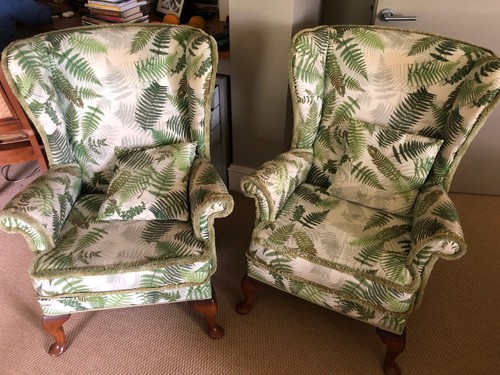 Pair fern print wingback - fern,