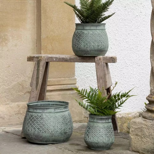 Galvanised planter flower - planter,,