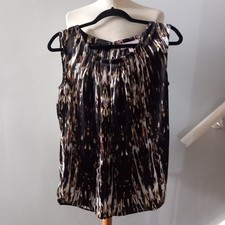 Women's Gharani Strok Black Multi Top Shirt Blouse UK Size 16