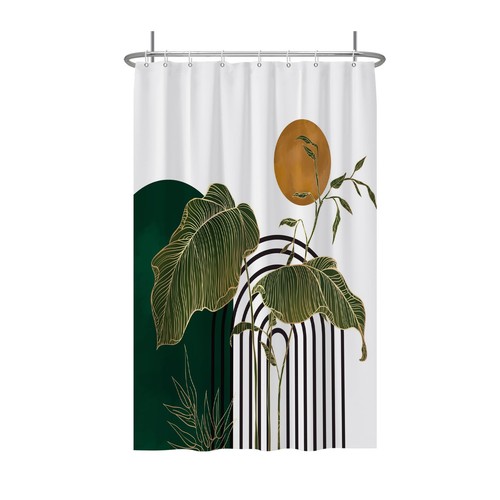 Boho shower curtain - curtain, gold
