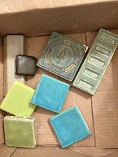 Pewabic Lot Of 8 Teal/ Lime