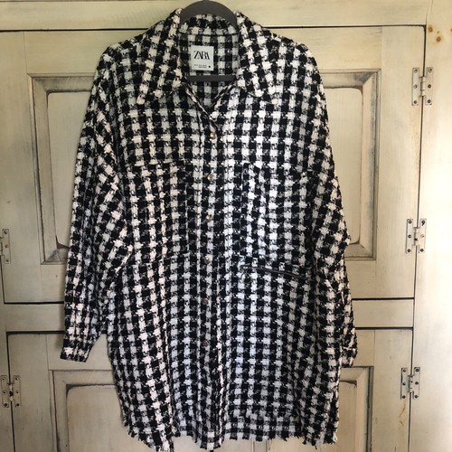 Zara black white tweed - zara,
