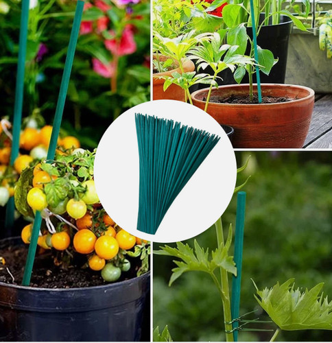 Green flowers sticks bamboo - green,