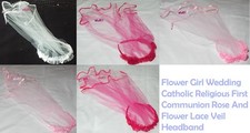 Wedding Bridal Flower Girl Headdress Communion Veil Trimmed Headpiece Circlet
