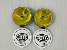 Pair Hella Comet 500 Driving Lamp Yellow Spot Light With Cover Universal Fit