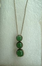 EMERALD QUARTZ PENDANT IN PLATINUM OVERLAY STERLING SILVER WITH CHAIN