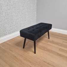 Black Velvet Dining Bench
