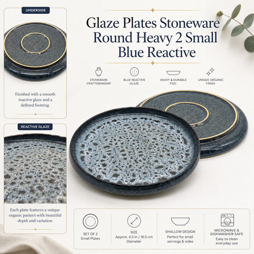 Glaze plates stoneware round - plates,