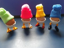 Novelty Egg cups hand painted Lovely 4 Egg Cups 4 Groovy Hats Great Easter gift