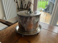antique tea caddy silver plate