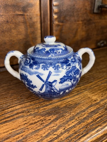 Cobalt blue white lidded - blue,