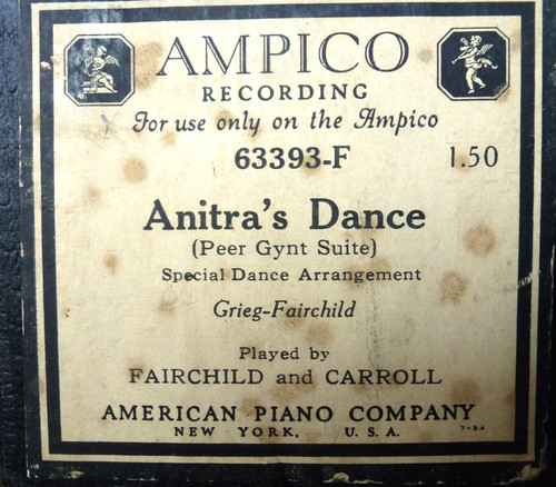 Ampico reproducing roll - reproducing,