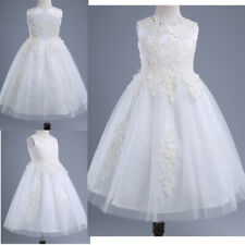 Girls Sleeveless Lace Flower Girl Dress Princess Pageant Bridesmaid Party Dress