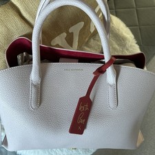 Lulu Guinness Dusky Pink Grainy Leather Handbag with Top Handle