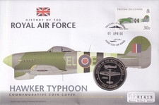 History of the RAF PNC: 'Hawker Typhoon' Coin Cover + 2008 Gibraltar One Crown