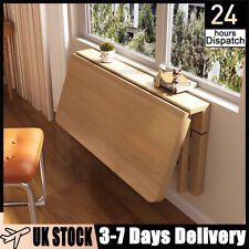 Folding Wall Mounted Laptop Desk Wooden Home Office Workstation Computer Table