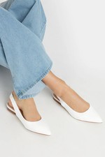 LTS Patent Slingback Flat Shoes In Standard Fit