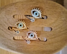 Evil Eye Ring Rhinestone, Luck Turkish Boho Adjustable