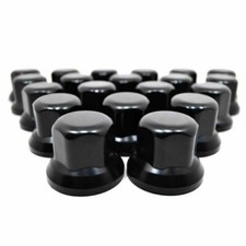 60x Black 33mm Wheel Nut Cover