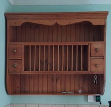 Vintage Pine Plate Rack  3' 7"