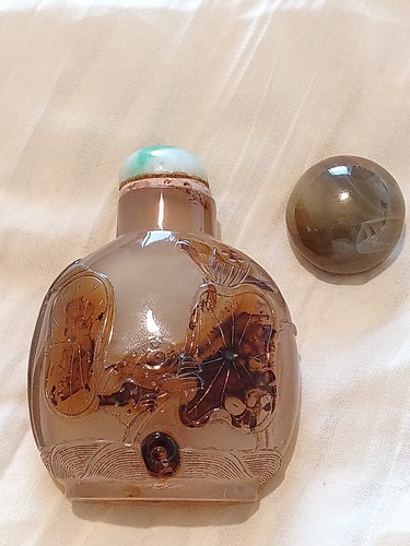 Antique agate snuff - antique, bottle