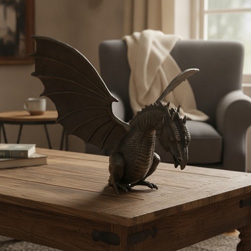 Gothic dragon garden statue - gothic,