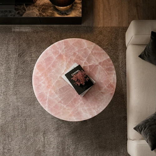 Pink onyx round end - round, |