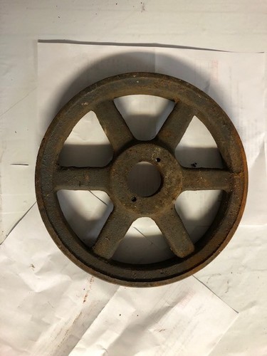 Vintage cast iron pulley - iron,
