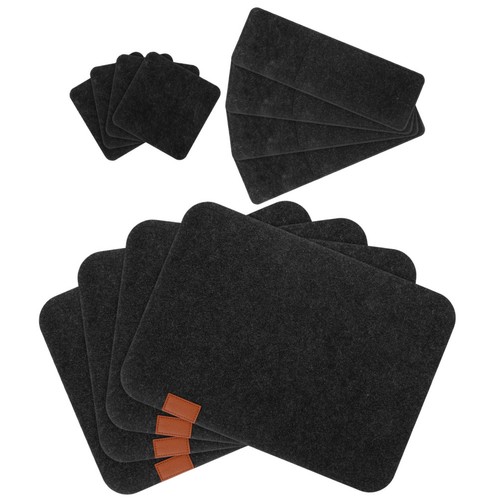 Dark grey felt placemat - grey,
