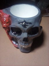 ceramic skull flower pot