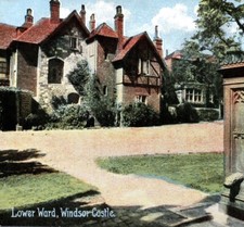 Lower Ward Windsor Castle hand water pump postcard vintage #24 history view