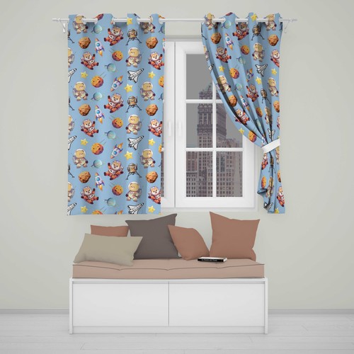 Blackout eyelet curtains space - blackout,