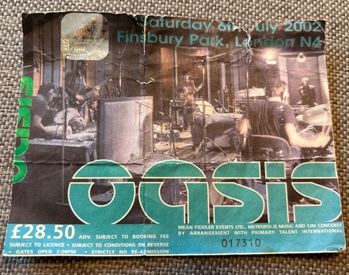 Oasis original ticket stub - ticket,
